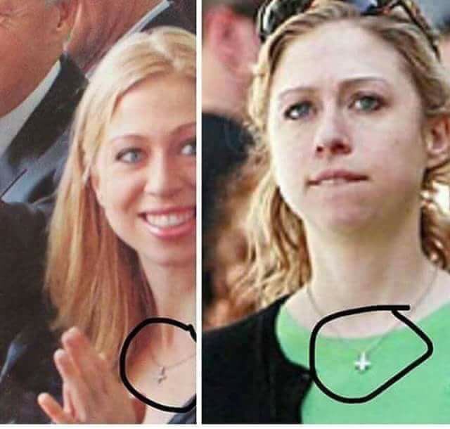Chelsea Clinton wears upside down crosses to publically display she is a Satanist